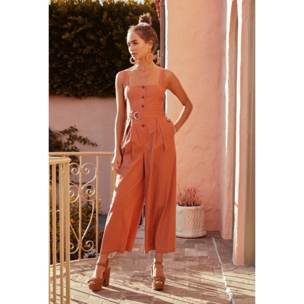 ASTR the Label Warwick Wide Leg Cross Back Jumpsuit